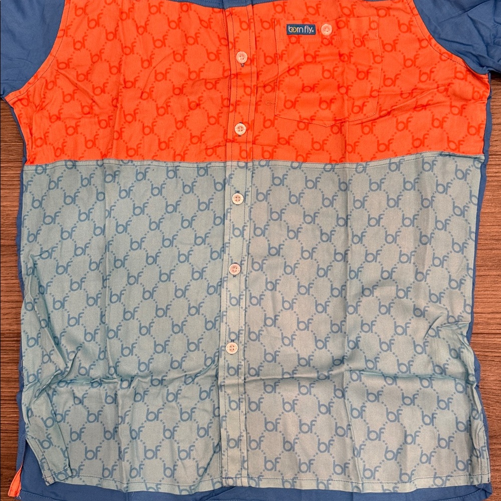 Born Fly Fly Unlimited Supremely Fly Woven Button Up Shirt Men’s Size Small - Picture 2 of 5